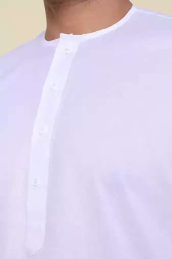 Men's white cotton kurta