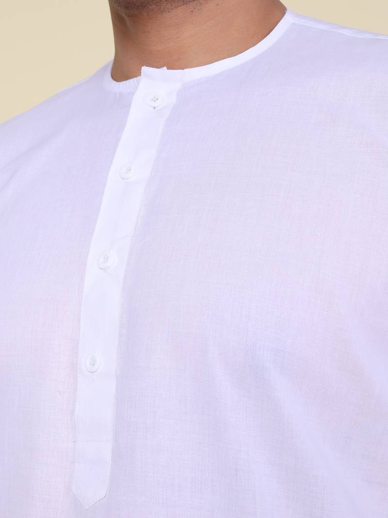 Men's white cotton kurta