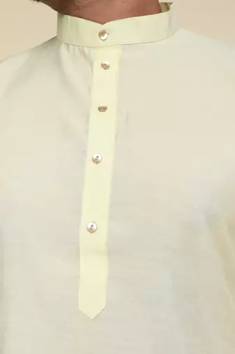 Men's yellow art silk kurta