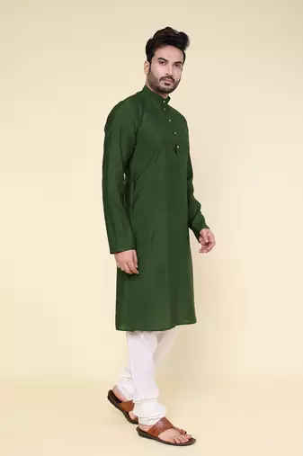 Men's mint green art silk kurta