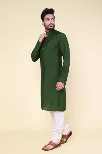 Men's mint green art silk kurta