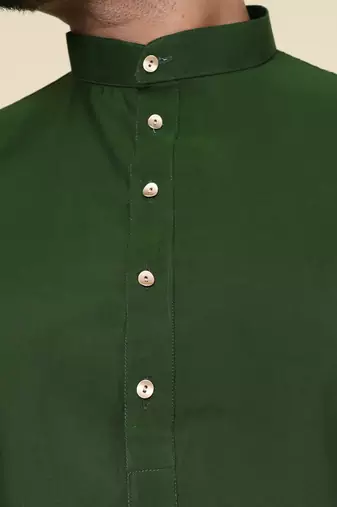 Men's mint green art silk kurta