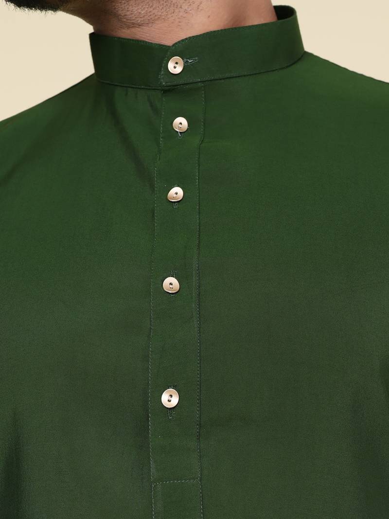 Men's mint green art silk kurta