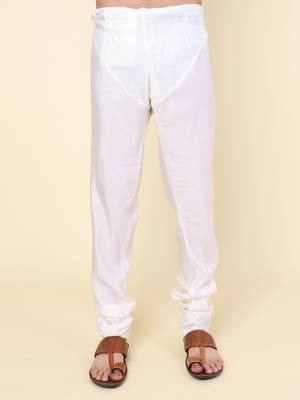 Men's cream art silk kurta 3