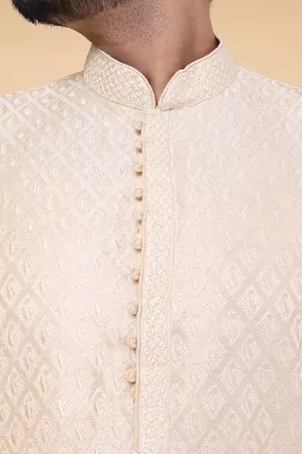 Men's gold silk kurta