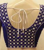 Royal blue mirrorwork blouse