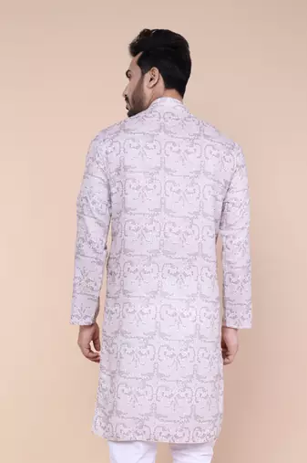 Men's multi colour cotton silk kurta