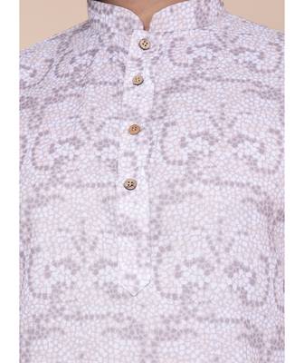 Men's multi colour cotton silk kurta 5