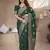 Green Banarasi Style Soft Silk blend Zari Border & Threads work Saree With Blouse