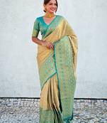 Begie zari woven tissue silk saree with unstitched blouse piece