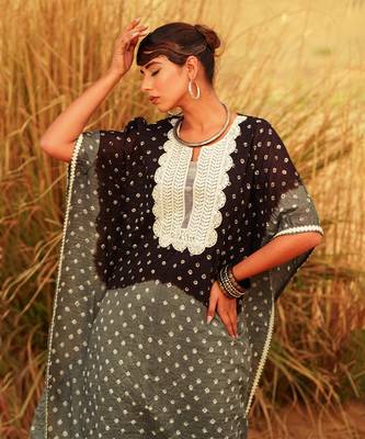 Multicolor Monochrome kaftan set 4