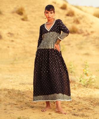 Black Dot Printed dress 1