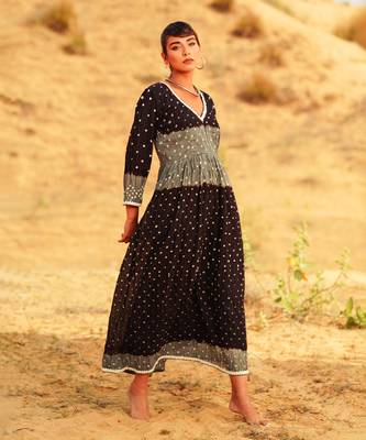 Black Dot Printed dress 2