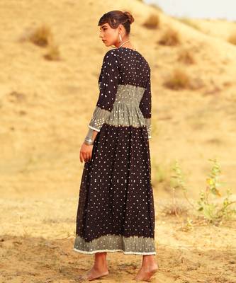 Black Dot Printed dress 3