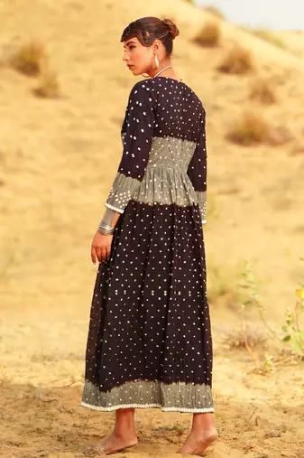 Black Dot Printed dress