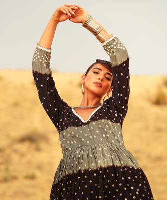 Black Dot Printed dress 4
