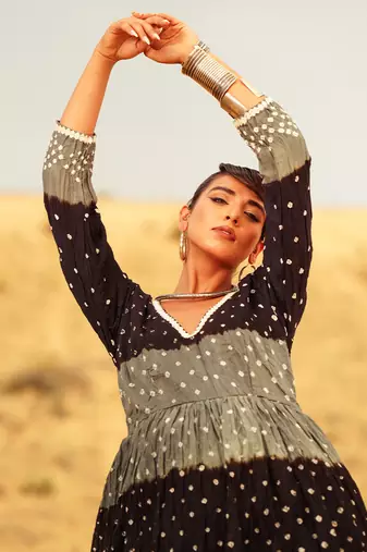 Black Dot Printed dress