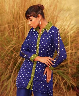 Blue Printed shirt set 2