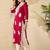 women red viscose rayon solid embroidered straight kurta