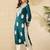 women blue viscose rayon solid embroidered straight kurta