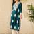 women blue viscose rayon solid embroidered straight kurta