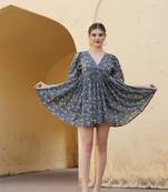 Handblock Printed New Arrival Cotton Akiha Mini Dress