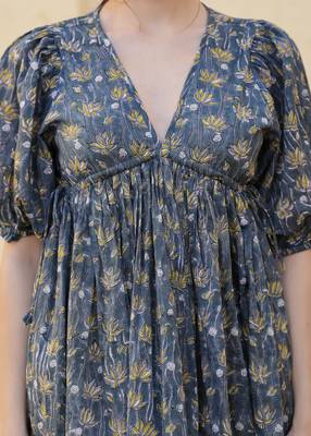 Handblock Printed New Arrival Cotton Akiha Mini Dress 5