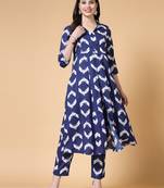 Women rayon printed aline kurta with pant set