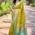 Lime green zari woven silk women's saree with blouse piece