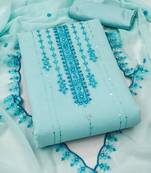 Blue Georgette Sequinned Embroidered Suit Dress Material