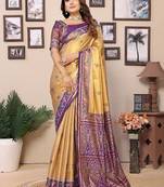 Gold Banarasi Tissues Silk Sarees 