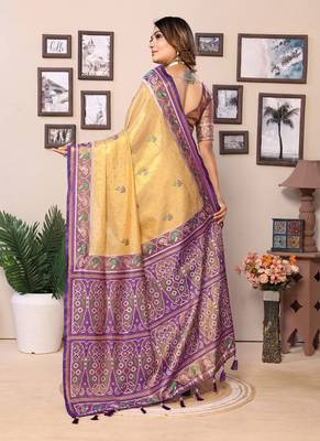 Gold Banarasi Tissues Silk Sarees  4