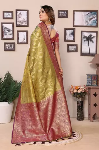 Green Banarasi Tissues Silk Sarees 