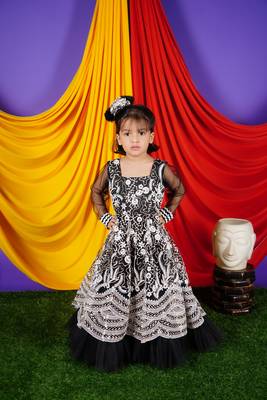 Black Embroidery Gown  1