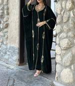 Green Velvet Zari Work Kaftan