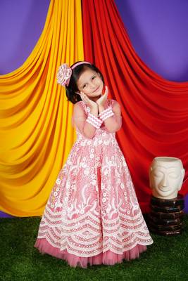 Peach Embroidery Gown  1