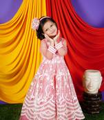 Peach Embroidery Gown 