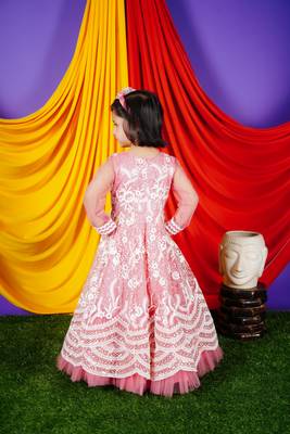 Peach Embroidery Gown  3