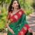 Green zari woven silk women's saree with blouse piece