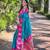Sky blue zari woven silk women's saree with blouse piece