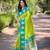 Parrot green zari woven silk women's saree with blouse piece