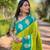 Parrot green zari woven silk women's saree with blouse piece
