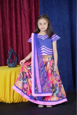 Blue Choli Multicolour Lengha 1