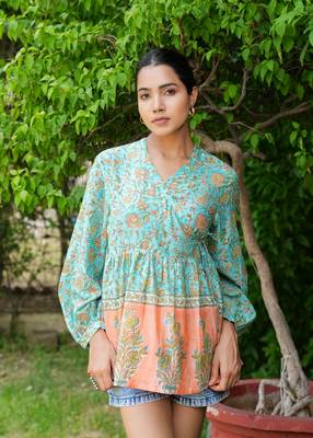 Wrap Around Turquoise Ananya Top 1