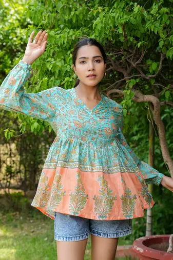 Wrap Around Turquoise Ananya Top