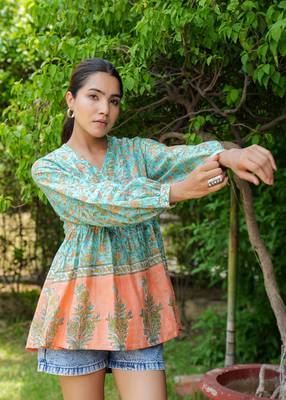 Wrap Around Turquoise Ananya Top 5