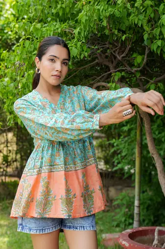 Wrap Around Turquoise Ananya Top