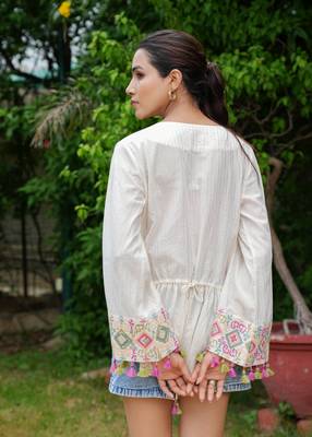 White Jesika Kaftan Top 2