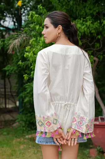White Jesika Kaftan Top