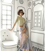 Grey Chiffon Woven Saree With Unstitched Blouse Piece